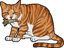 Pixel art of Gnocchinose, a ginger and white cat.